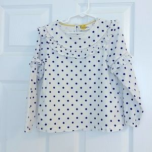 Mini Boden polka dot woven top-Like New!